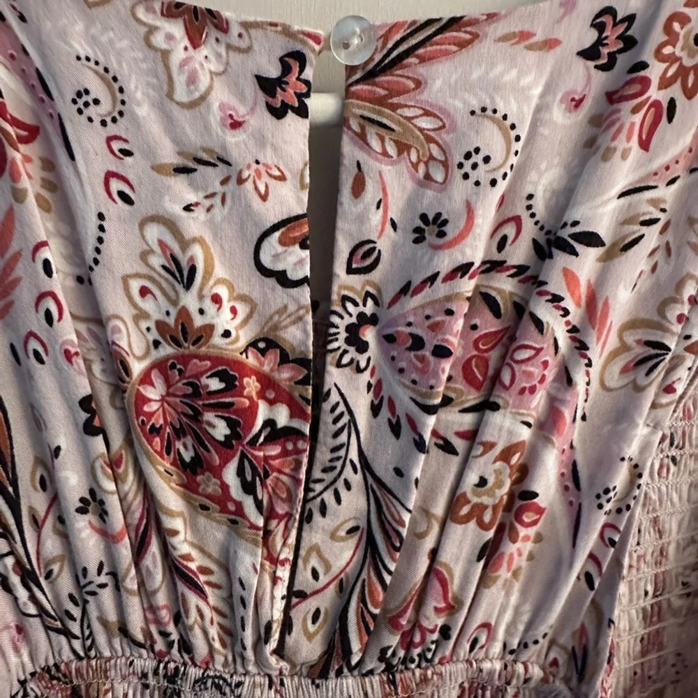 ABEL THE LABEL Tiered Maxi Dress Paisley pattern Ruffles Smocking, sz. Small - Picture 9 of 10